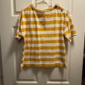 💙💙LOFT Yellow and White Striped Tee